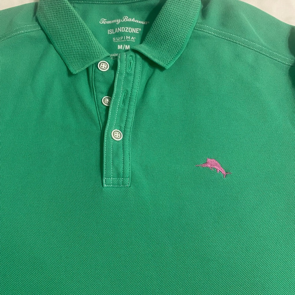 Tommy Bahama IslandZone Green Polo Size Medium